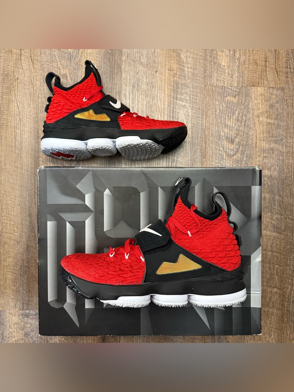 Nike LeBron 15 XV Red Diamond Turf PE Prime Deion Sanders